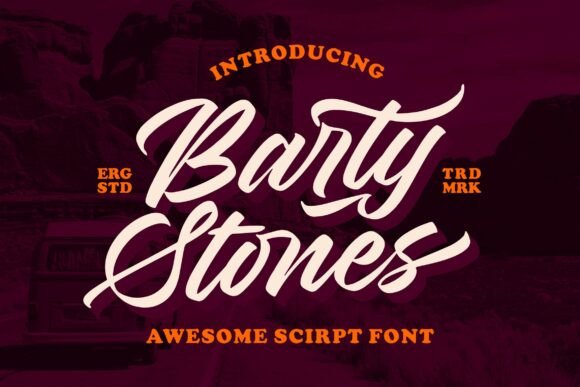Barty Stones: A Bold Script Font for Editorial Design