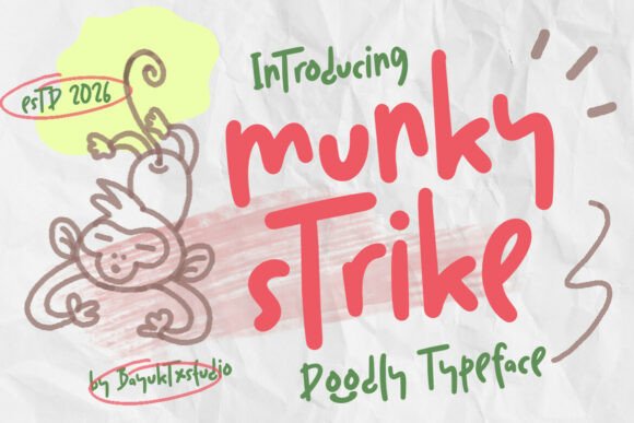 Munky Strike: A Playful Display Font for Makers