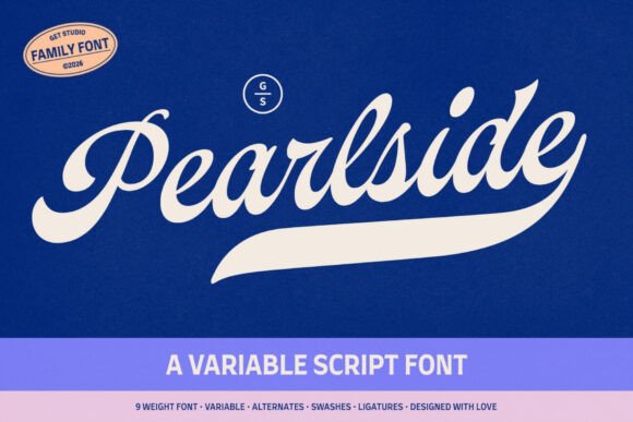 Pearlside: A Retro Script Typeface for Editorial Design